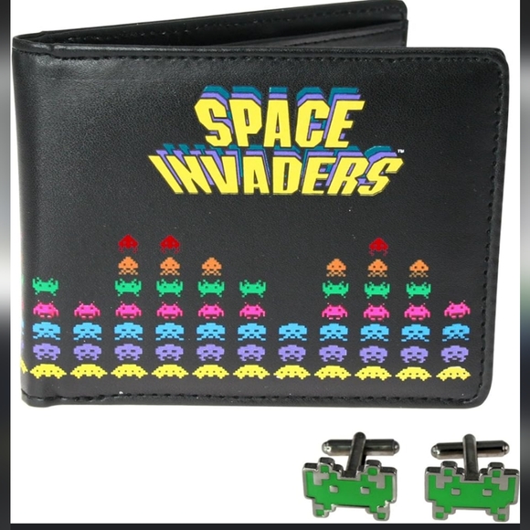 Space Invaders Wallet & cufflink set - Picture 2 of 8